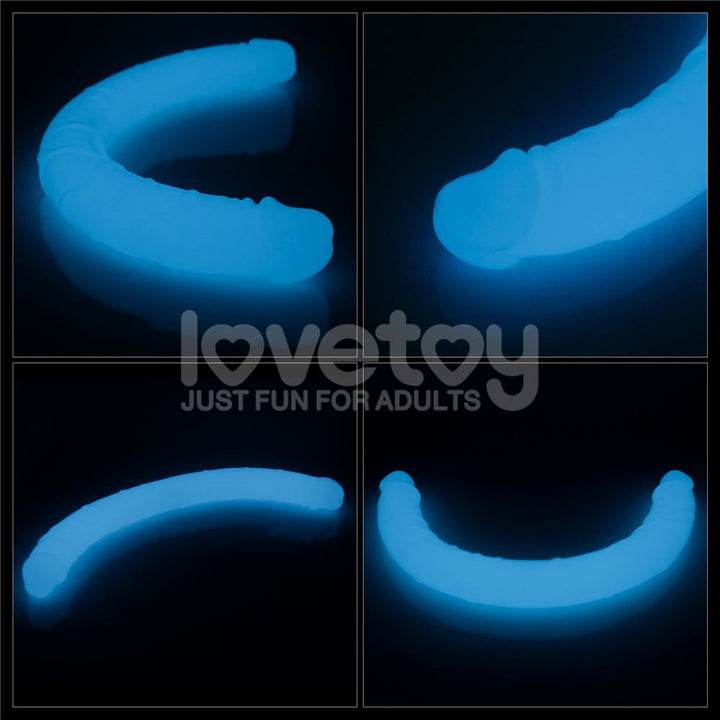 Lumino Play 18.5'' Double Dildo - Glow in the Dark Blue 47 cm Double Dong – Sex toys NZ by Naughtyhut. Discreet delivery nationwide.