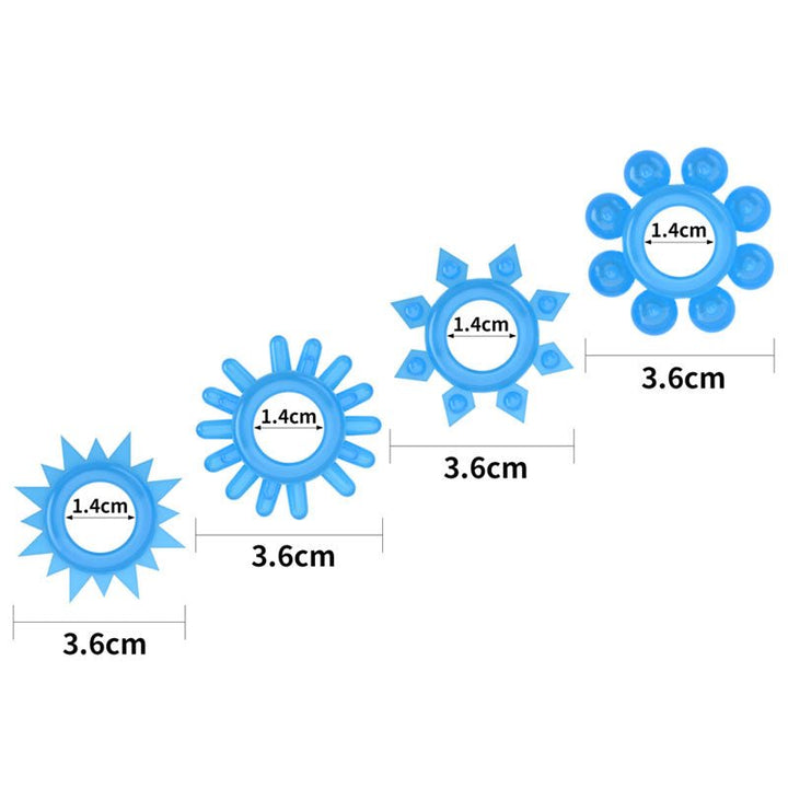 Lumino Play Penis Rings 4 Pack - Glow in the Dark Blue Cock Rings - Set of 4 – Sex toys NZ by Naughtyhut. Discreet delivery nationwide.