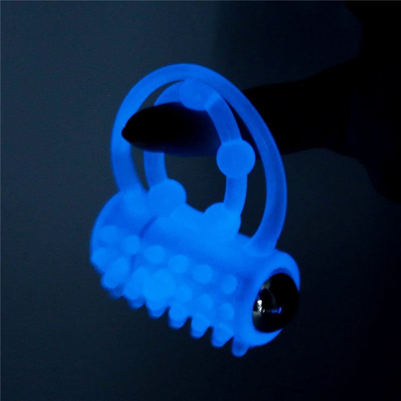 Buy Lumino Play Vibrating Penis & Balls Ring - Glow in the Dark Blue Vibrating Cock Ring – Naughtyhut NZ sex toys online. Discreet delivery & top brands.