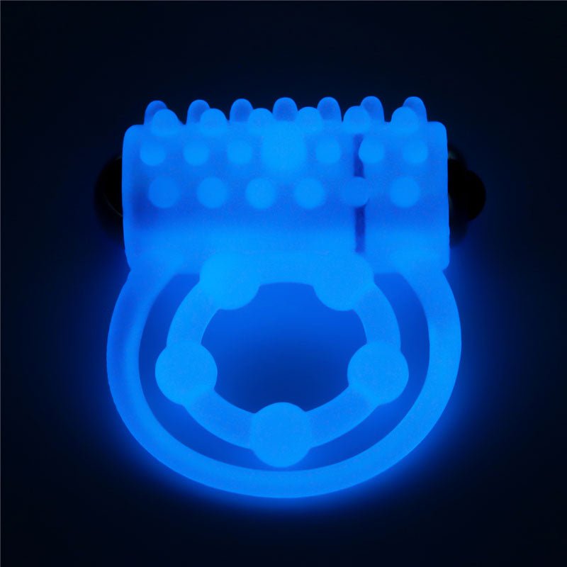 Buy Lumino Play Vibrating Penis & Balls Ring - Glow in the Dark Blue Vibrating Cock Ring – Naughtyhut NZ sex toys online. Discreet delivery & top brands.