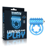 Buy Lumino Play Vibrating Penis & Balls Ring - Glow in the Dark Blue Vibrating Cock Ring – Naughtyhut NZ sex toys online. Discreet delivery & top brands.