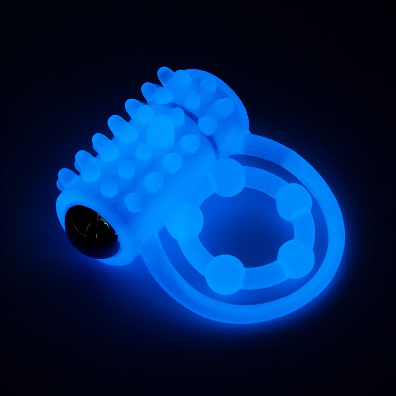 Buy Lumino Play Vibrating Penis & Balls Ring - Glow in the Dark Blue Vibrating Cock Ring – Naughtyhut NZ sex toys online. Discreet delivery & top brands.