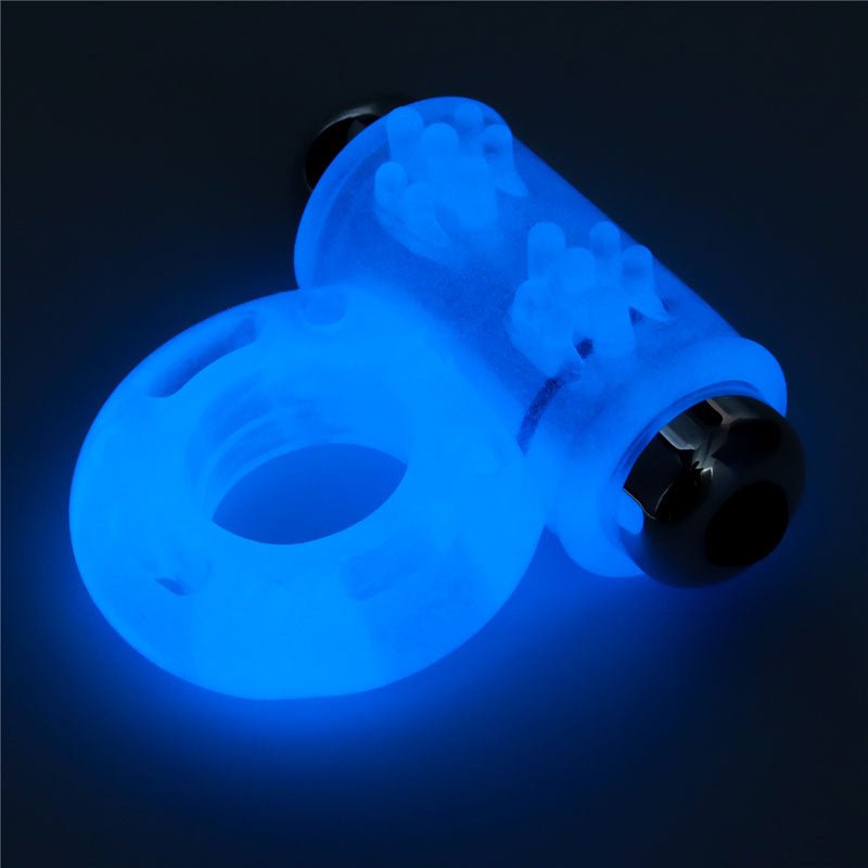 Buy Lumino Play Vibrating Penis Ring - Glow in the Dark Blue Vibrating Cock Ring – Naughtyhut NZ sex toys online. Discreet delivery & top brands.
