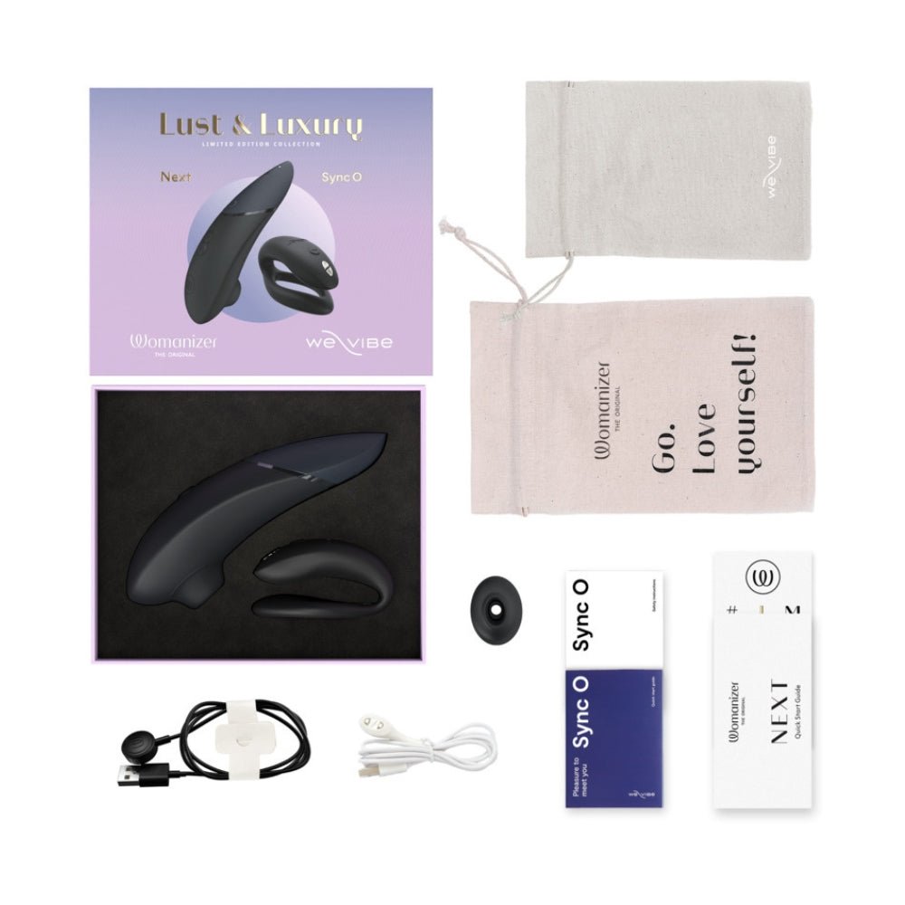 Buy Lust and Luxury featuring Womanizer Next and We - Vibe Sync O Limited Edition 2025 – Naughtyhut NZ sex toys online. Discreet delivery & top brands.