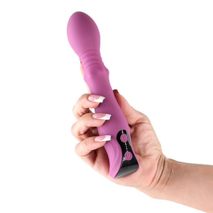 Lust - n - Dreams - Cadence - Blush - Purple 18.2 cm USB Rechargeable Thrusting & Sliding Vibrator – Sex toys NZ by Naughtyhut. Discreet delivery nationwide.