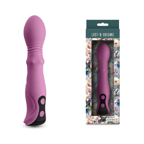 Buy Lust - n - Dreams - Cadence - Blush - Purple 18.2 cm USB Rechargeable Thrusting & Sliding Vibrator – Naughtyhut NZ sex toys online. Discreet delivery & top brands.