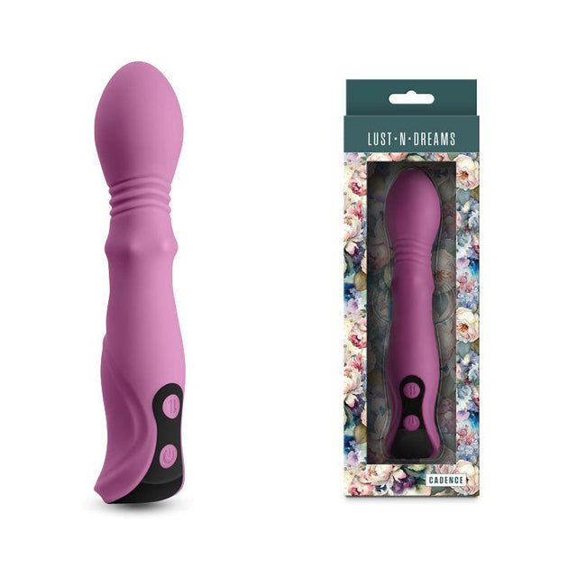 Buy Lust - n - Dreams - Cadence - Blush - Purple 18.2 cm USB Rechargeable Thrusting & Sliding Vibrator – Naughtyhut NZ sex toys online. Discreet delivery & top brands.