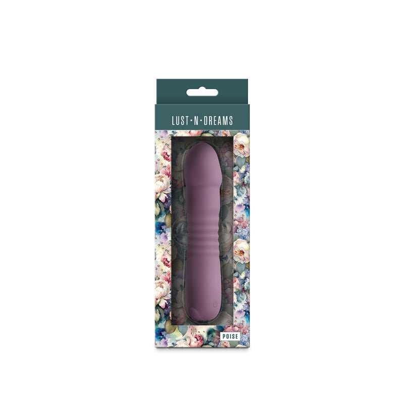 Buy Lust - n - Dreams - Poise - Mauve - Purple 17.3 cm USB Rechargeable Thrusting Vibrator – Naughtyhut NZ sex toys online. Discreet delivery & top brands.