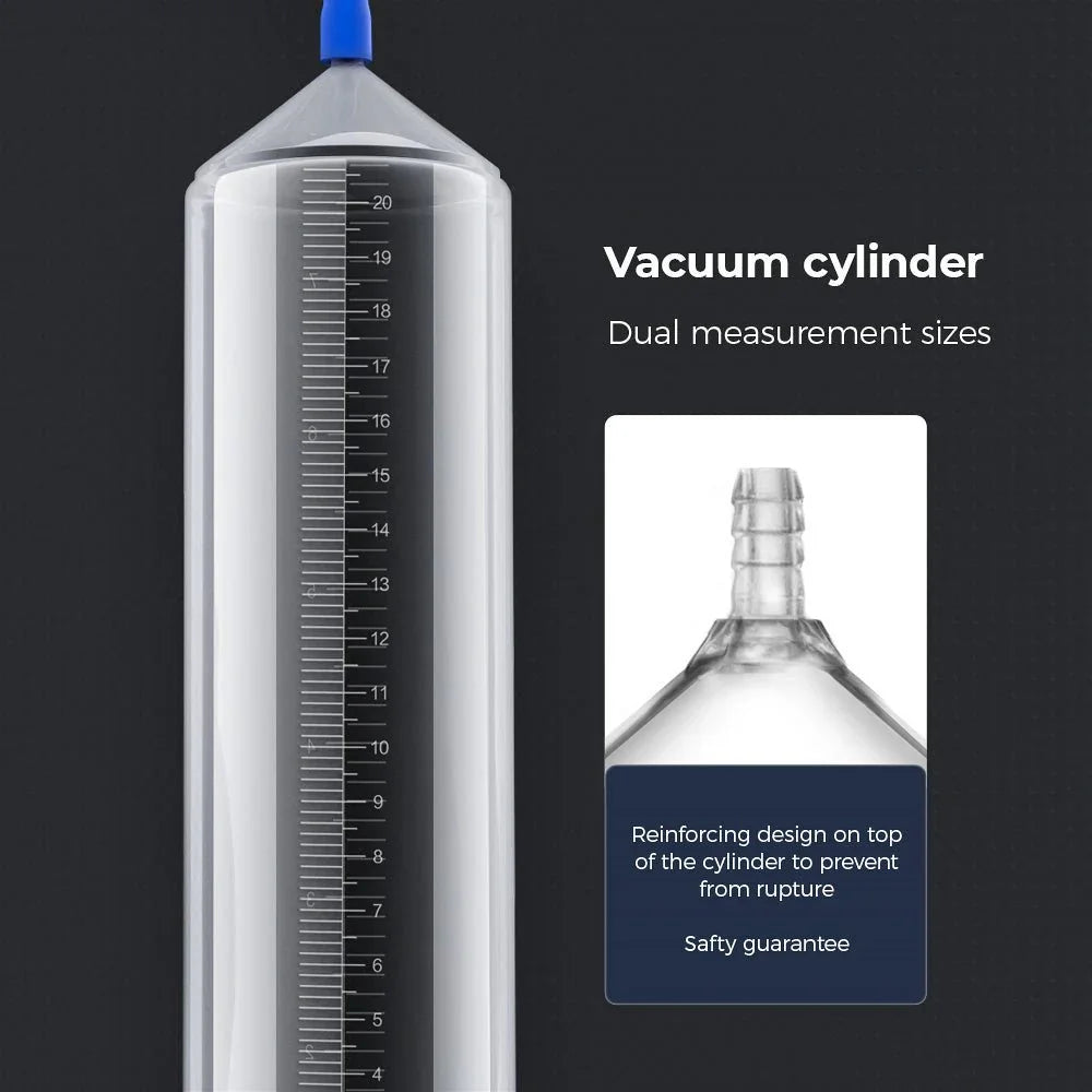 AeroUp vacuum cylinder card, dual measurement scale close-up