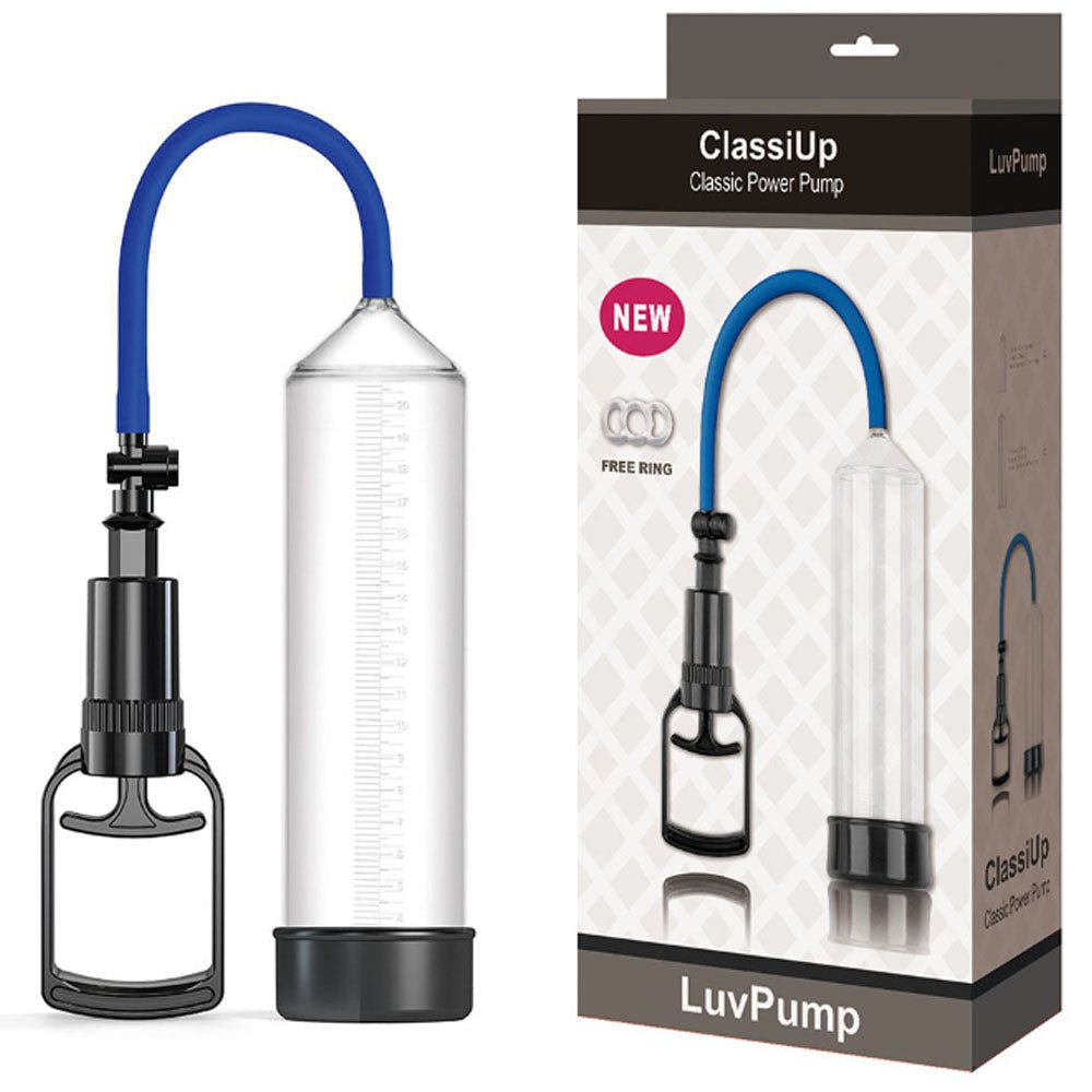 Buy LuvPump ClassiUp Classic Power Pump - Large - Clear Penis Pump – Naughtyhut NZ sex toys online. Discreet delivery & top brands.
