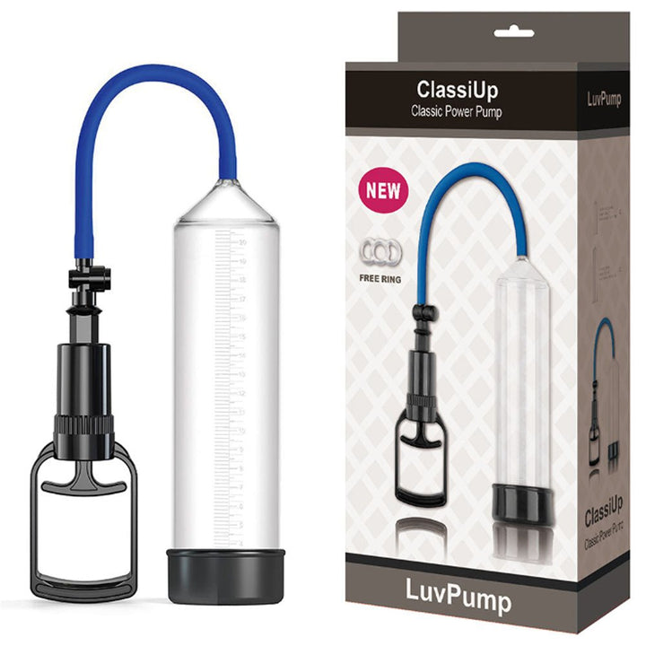 LuvPump ClassiUp Classic Power Pump - Medium - Clear Penis Pump – Sex toys NZ by Naughtyhut. Discreet delivery nationwide.