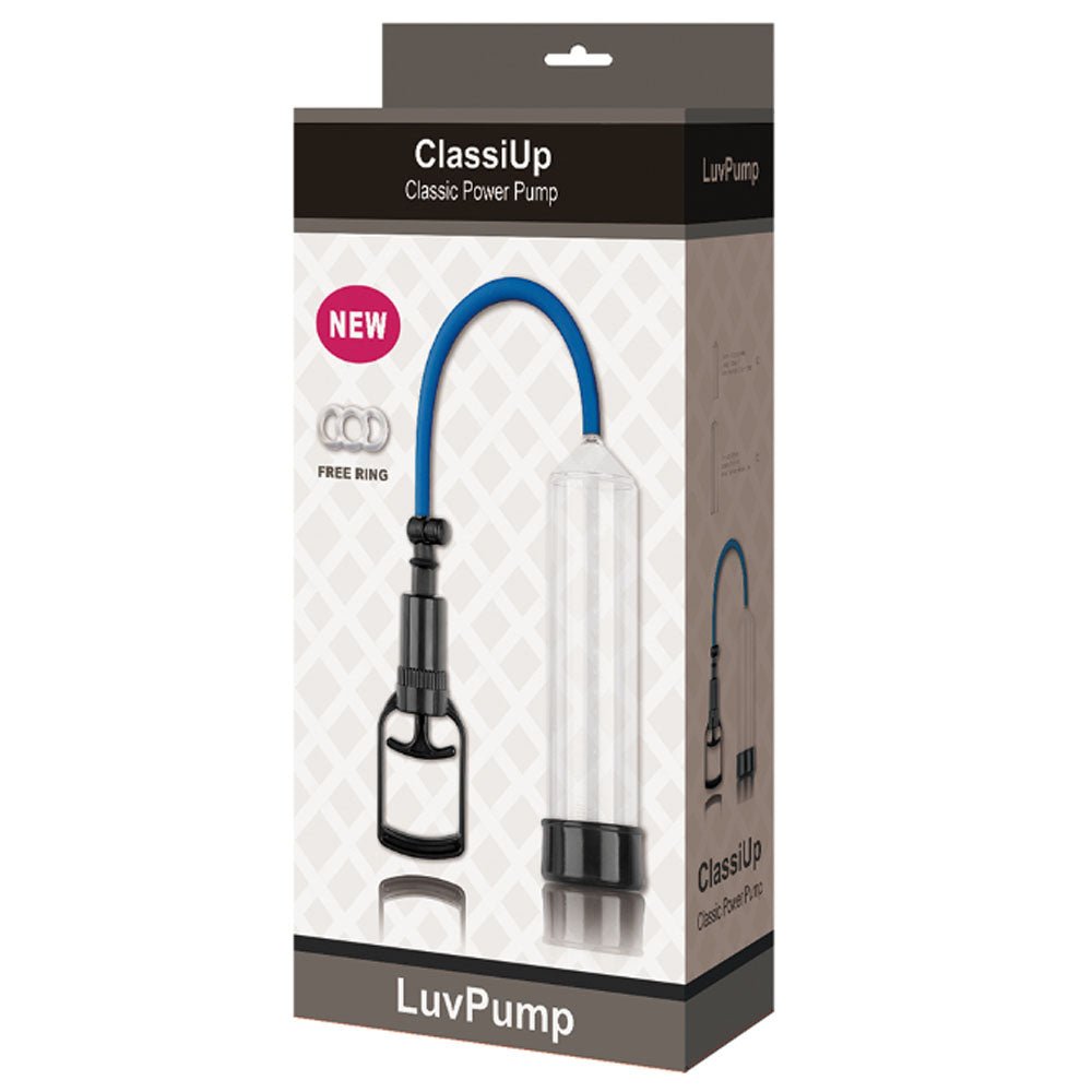 Buy LuvPump ClassiUp Classic Power Pump - Medium - Clear Penis Pump – Naughtyhut NZ sex toys online. Discreet delivery & top brands.