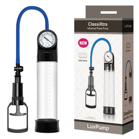Buy LuvPump ClassiXtra Advanced Power Pump - Clear Penis Pump with Pressure Gauge – Naughtyhut NZ sex toys online. Discreet delivery & top brands.