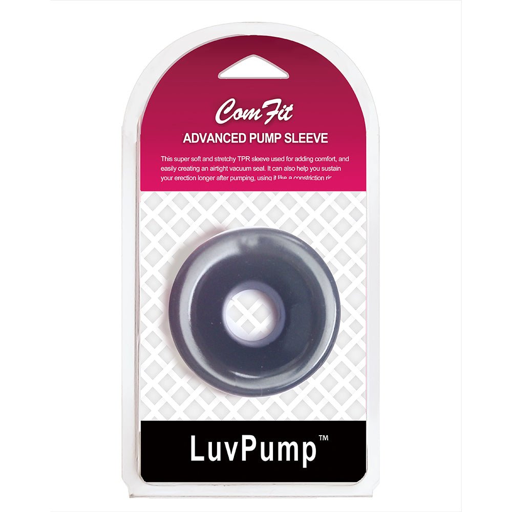 LuvPump ComFit Silicone Sleeve - Black - Black Universal Penis Pump Sleeve – Sex toys NZ by Naughtyhut. Discreet delivery nationwide.