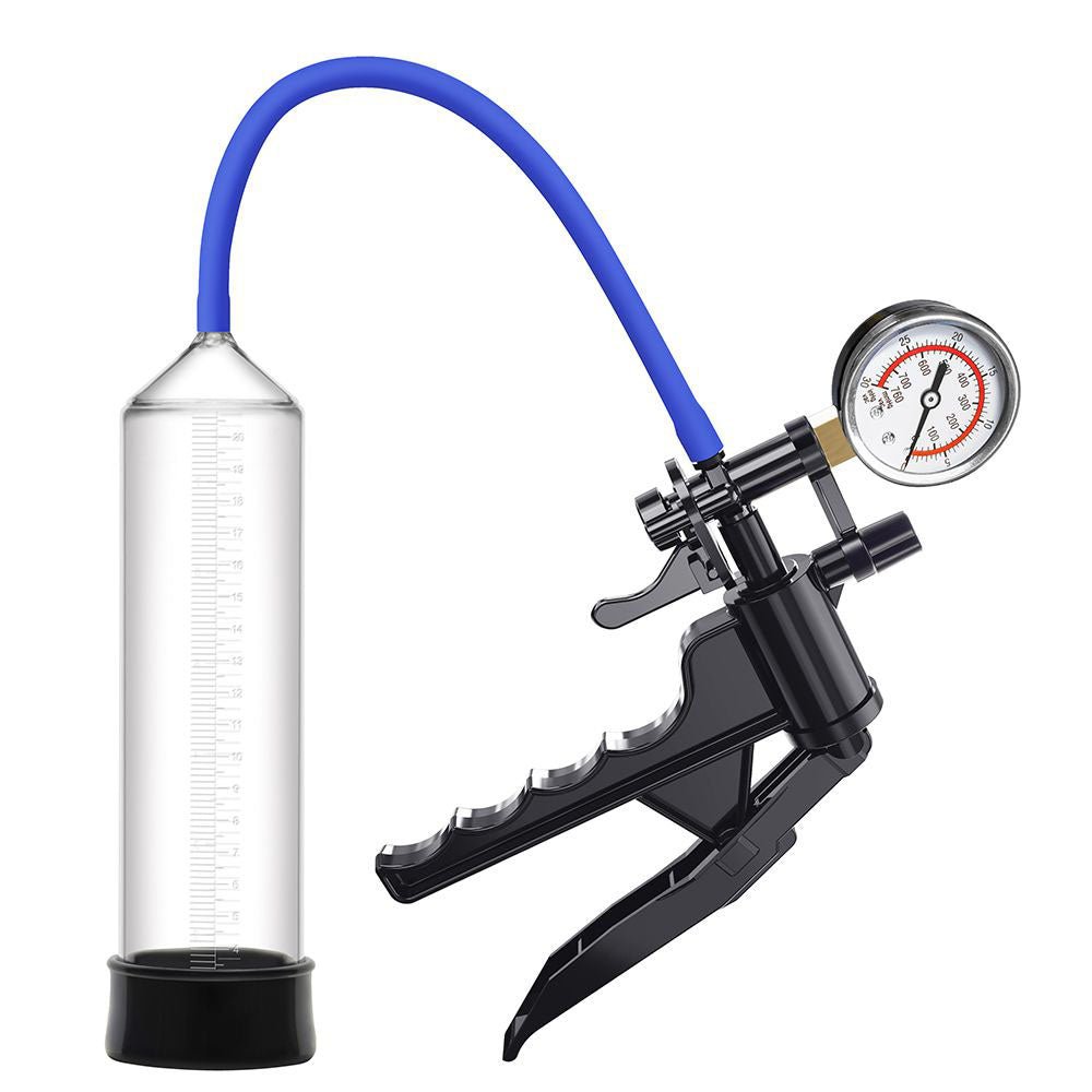 Buy LuvPump ProXtra Professional Gauge Power Pump - Clear Penis Pump with Pressure Gauge – Naughtyhut NZ sex toys online. Discreet delivery & top brands.