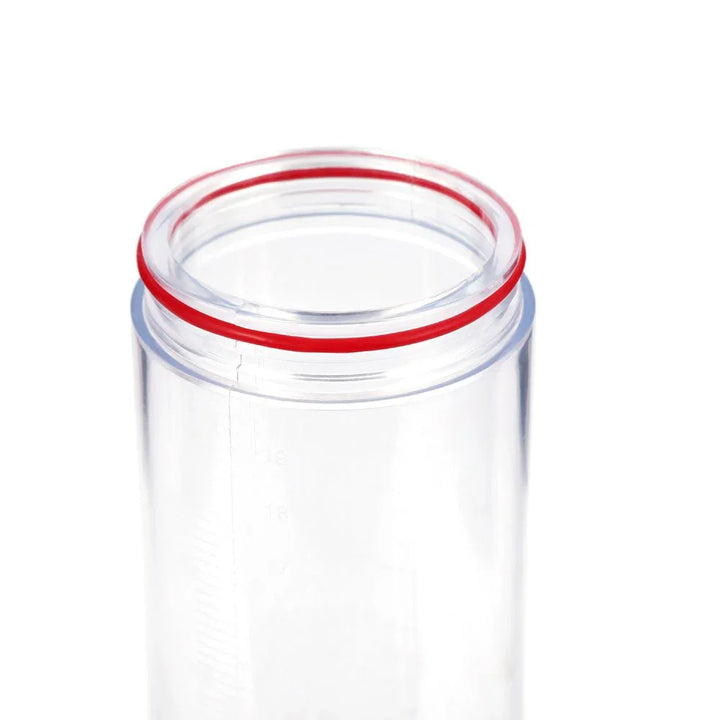 Smart Penis Pump spare cylinder close-up with red sealing ring