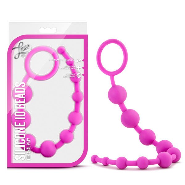 Luxe - Silicone 10 Beads - Pink 31.75 cm (12.5'') Anal Beads – Sex toys NZ by Naughtyhut. Discreet delivery nationwide.