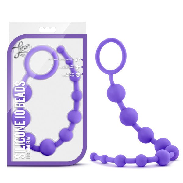 Luxe - Silicone 10 Beads - Purple 31.75 cm (12.5'') Anal Beads – Sex toys NZ by Naughtyhut. Discreet delivery nationwide.