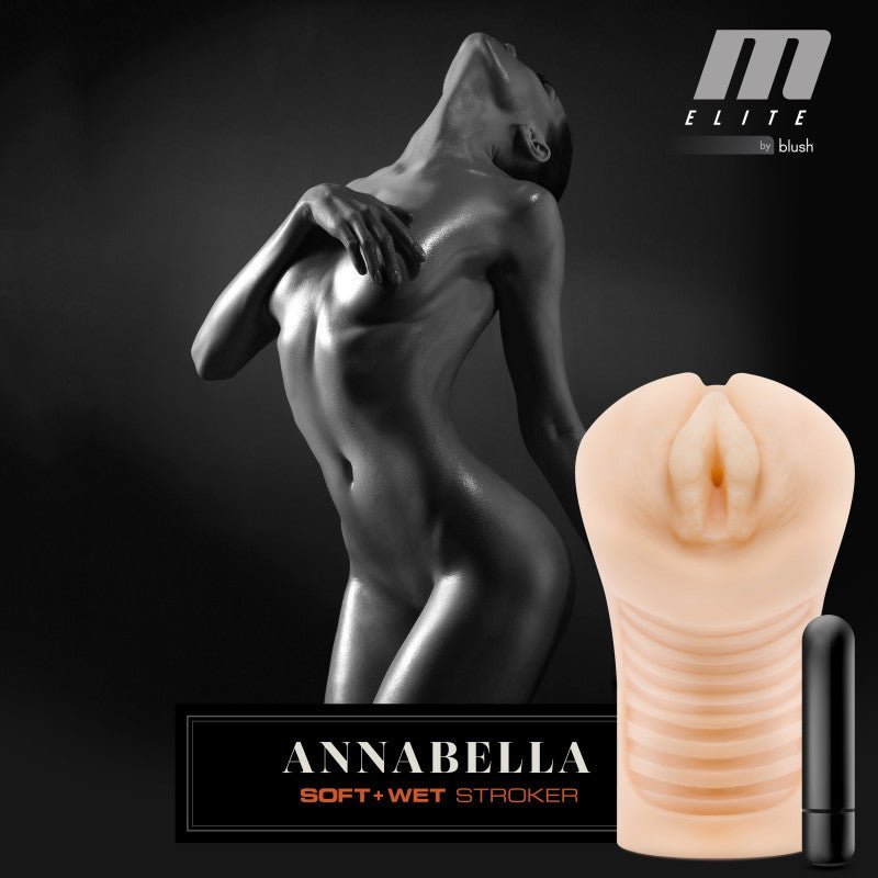 M Elite Soft and Wet - Annabella - Flesh Vibrating Vagina Stroker – Sex toys NZ by Naughtyhut. Discreet delivery nationwide.
