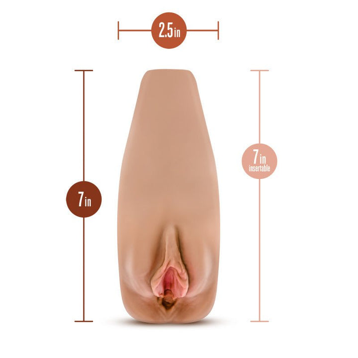 M Elite Soft and Wet - Renata - Tan Vibrating Vagina Stroker – Sex toys NZ by Naughtyhut. Discreet delivery nationwide.