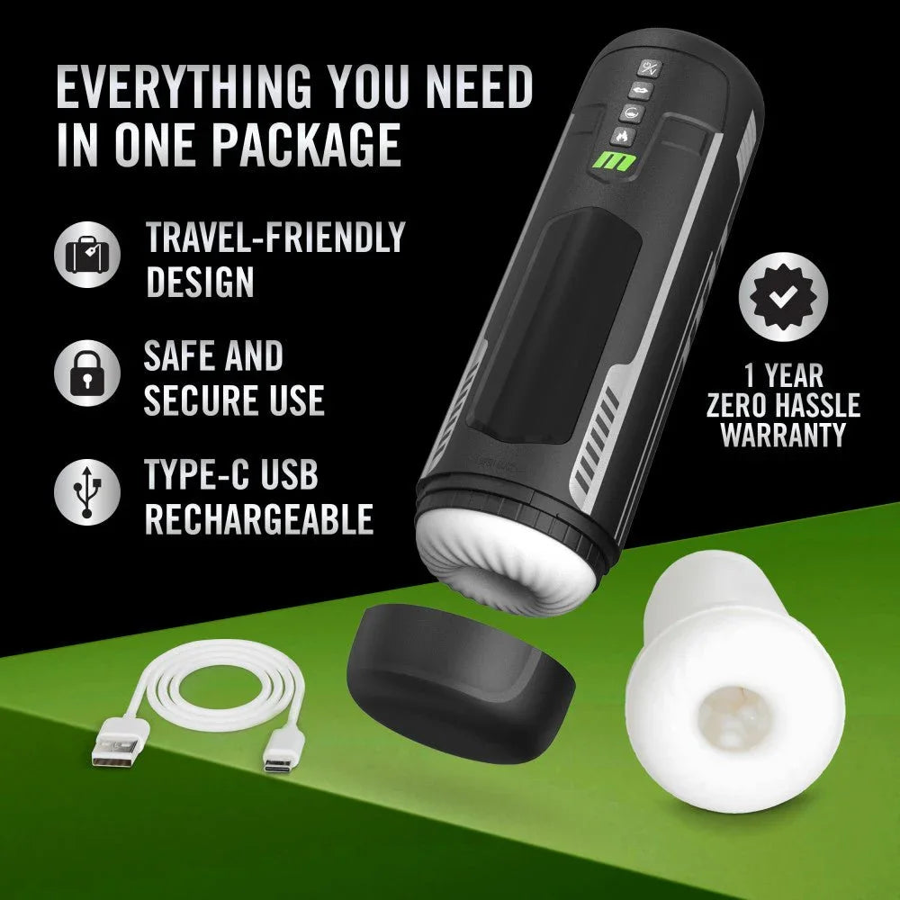 Master Blaster panel: everything in one package with charging cable, cap and sleeve