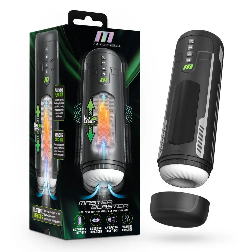 M For Men Master Blaster auto stroker in black with its cap and retail box