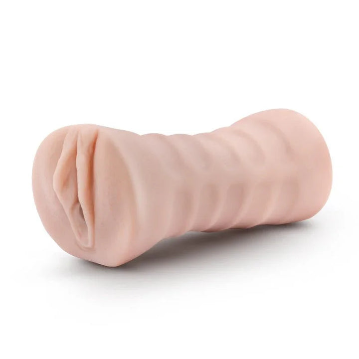 Rain stroker lying down with the moulded vulva opening facing left