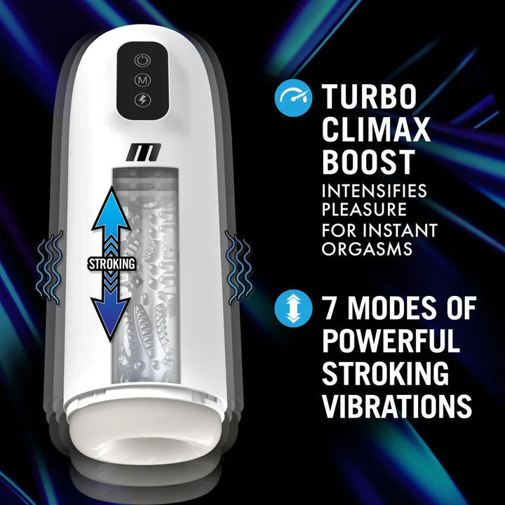 Robo-Bator panel: turbo climax boost with 7 modes of powerful stroking vibrations