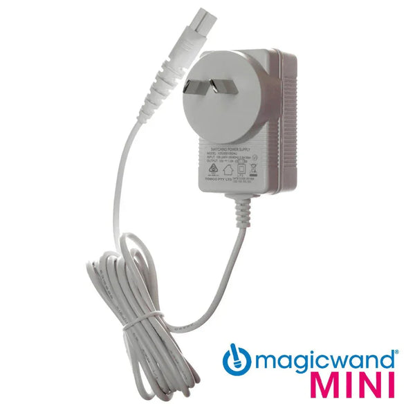 Magic Wand Mini replacement power charger, white NZ plug with coiled cable