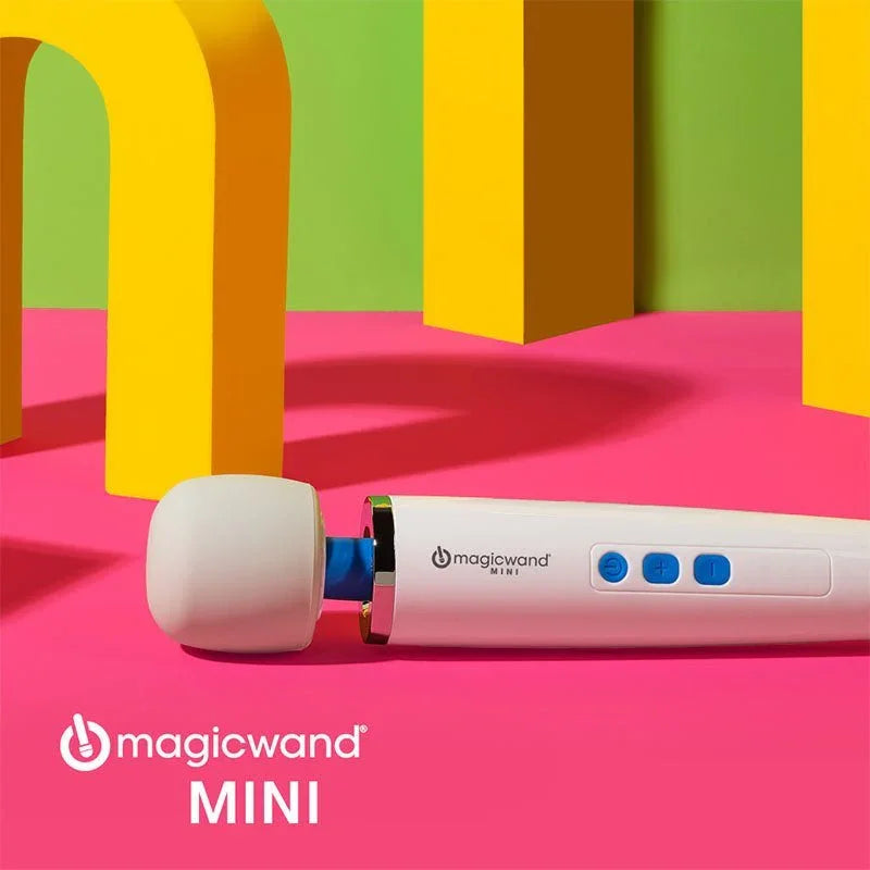 Magic Wand Mini among colourful arches, rechargeable cordless body