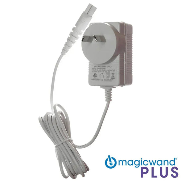 Magic Wand Plus replacement power cord, white NZ wall adapter with cable
