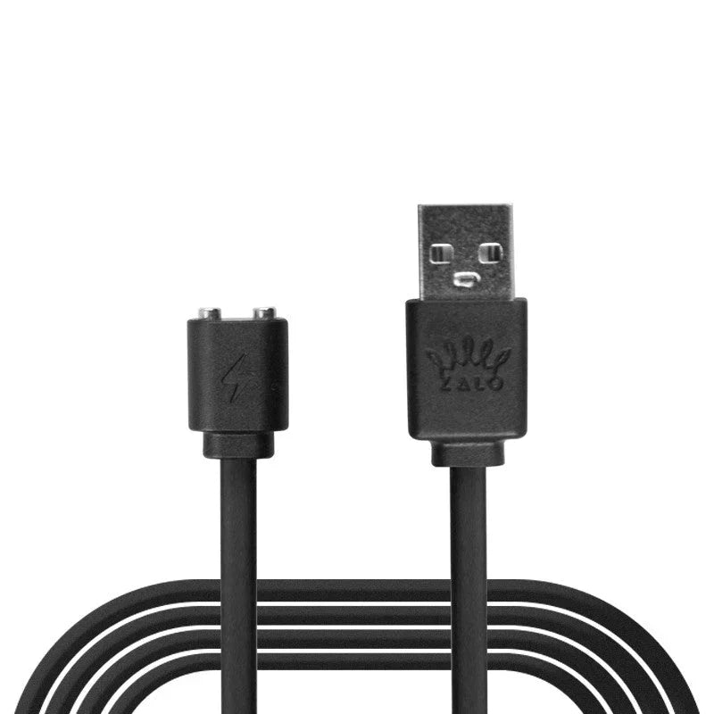 ZALO magnetic charging cable in Black, USB plug and coiled lead