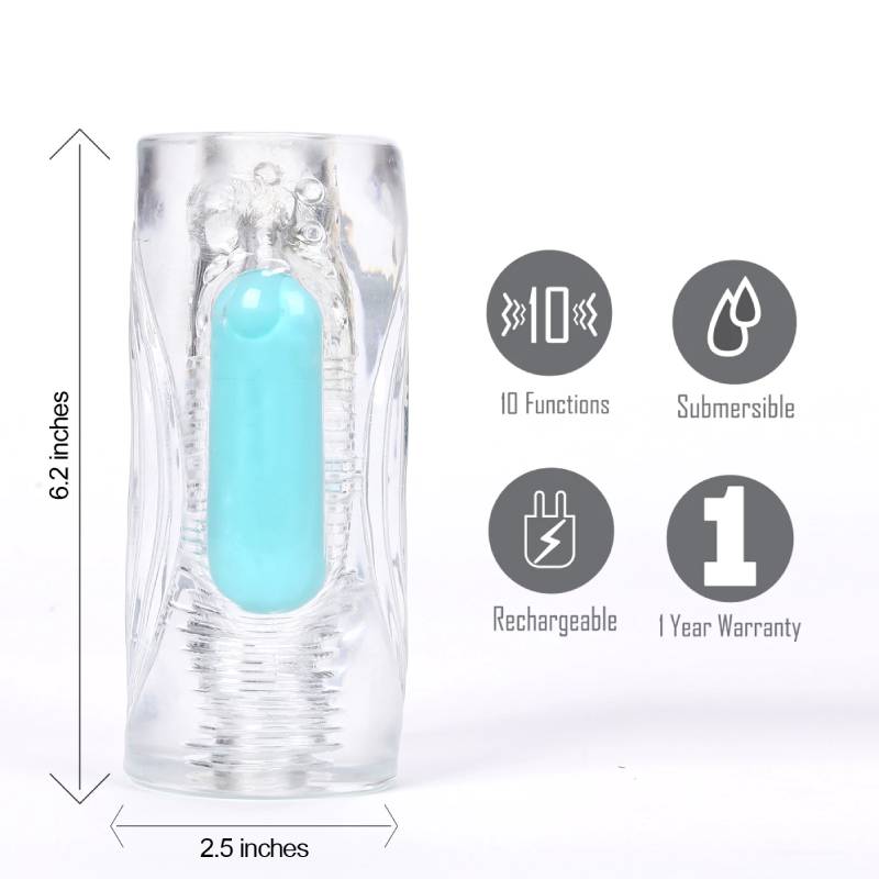 Maia Aster - Clear Vibrating Stroker Sleeve – Sex toys NZ by Naughtyhut. Discreet delivery nationwide.