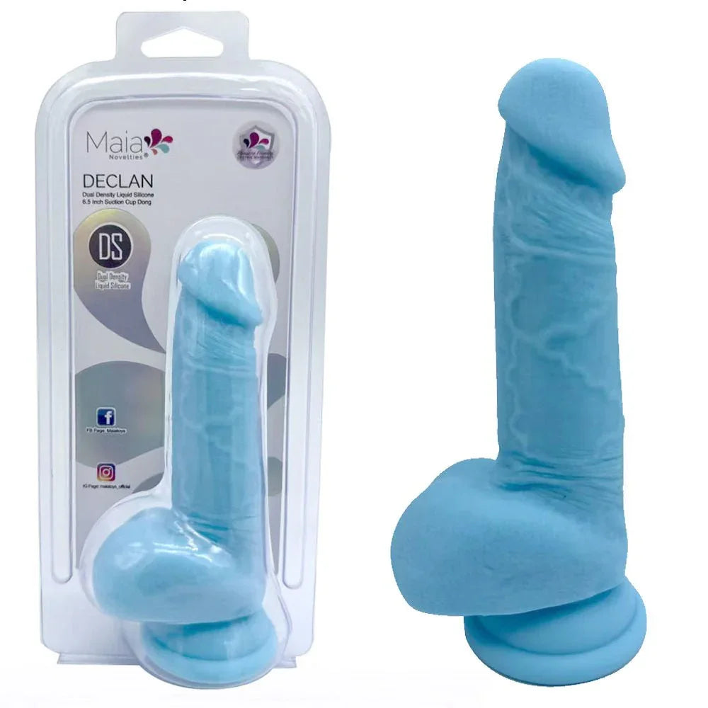 Maia Declan Dual-Density Dildo Blue NZ Maia Declan Dual-Density Dildo Blue NZ