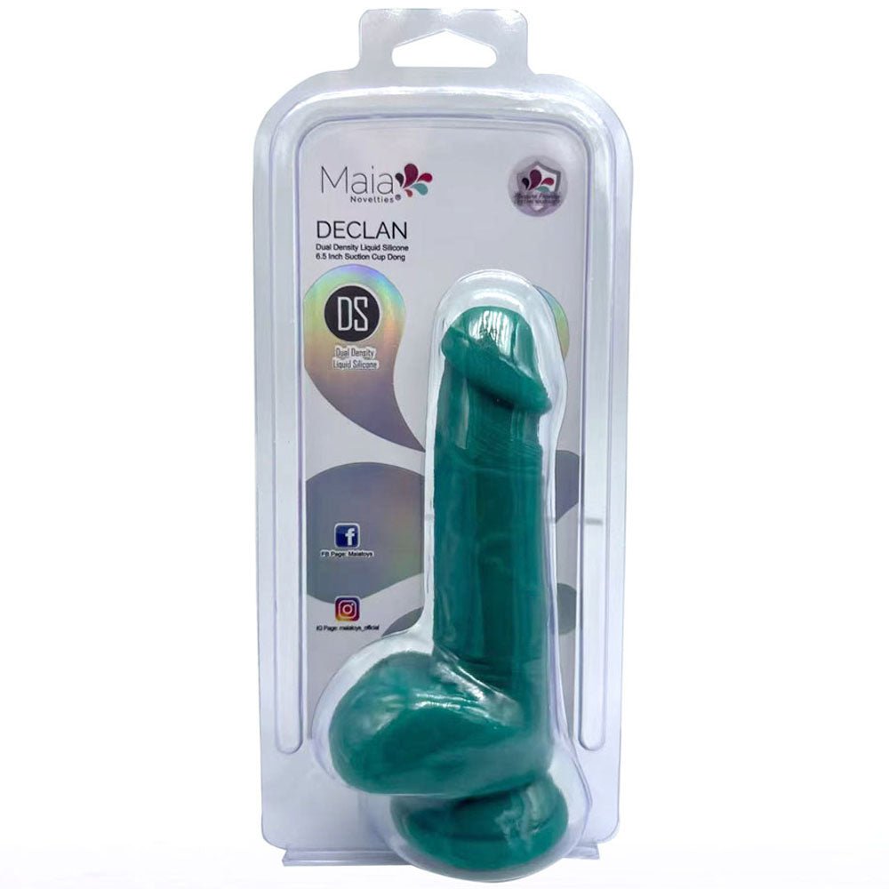 Maia DECLAN - Green - Green 16.5 cm Dual Density Dong – Sex toys NZ by Naughtyhut. Discreet delivery nationwide.