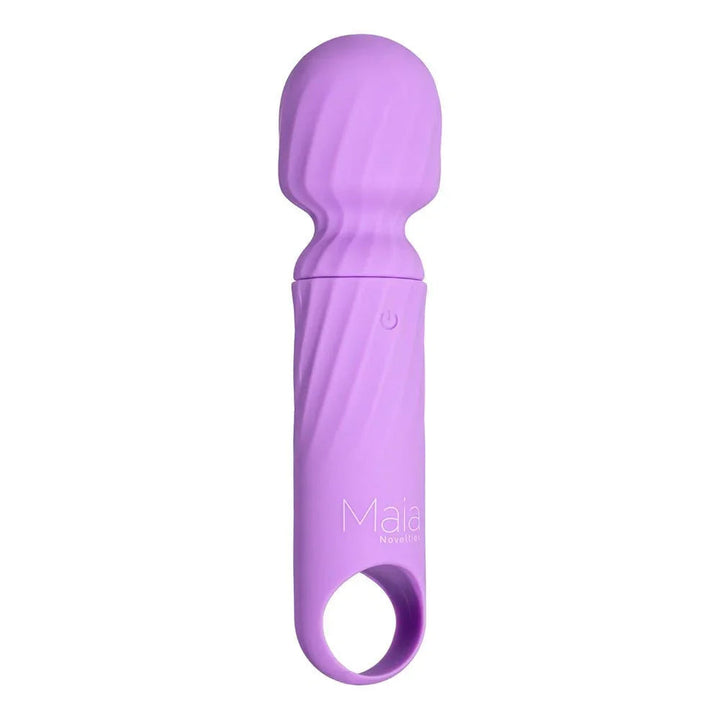 Maia Dolly mini wand in Purple, upright front view alone on white
