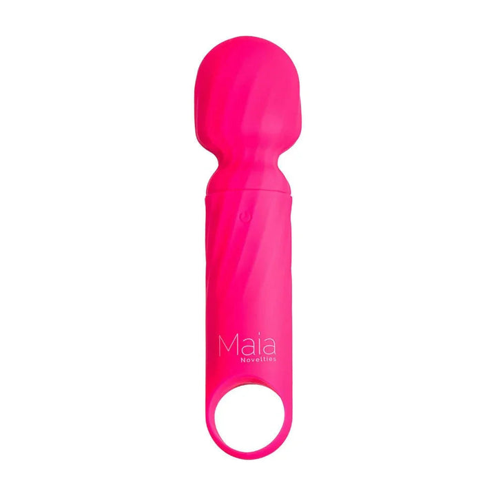 Maia Dolly mini wand in Pink, upright front view alone on white