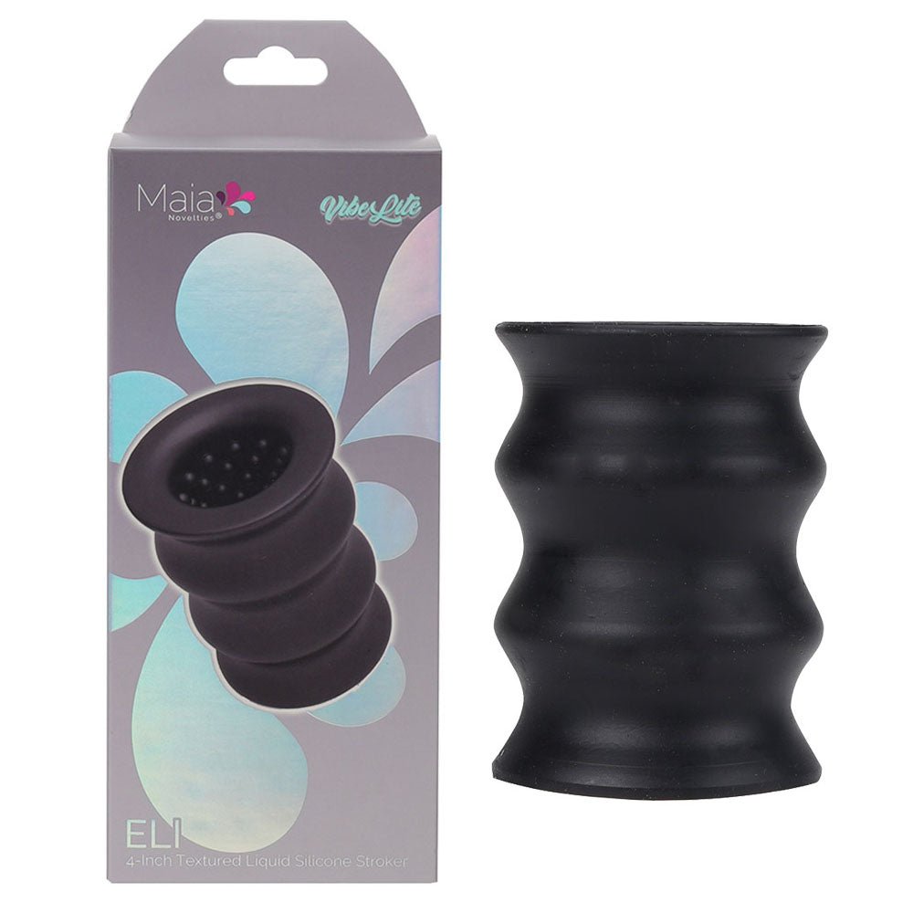 Buy Maia ELI - Black 10 cm Stroker Sleeve – Naughtyhut NZ sex toys online. Discreet delivery & top brands.