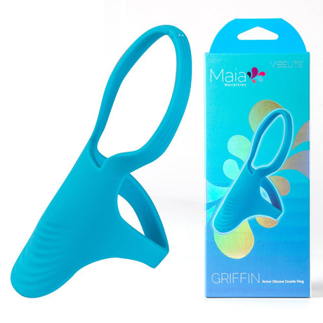 Buy Maia GRIFFIN - Blue Silicone Cock Ring – Naughtyhut NZ sex toys online. Discreet delivery & top brands.