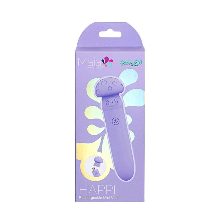 Maia Happi retail box in lilac, purple mushroom vibe pictured on the packaging