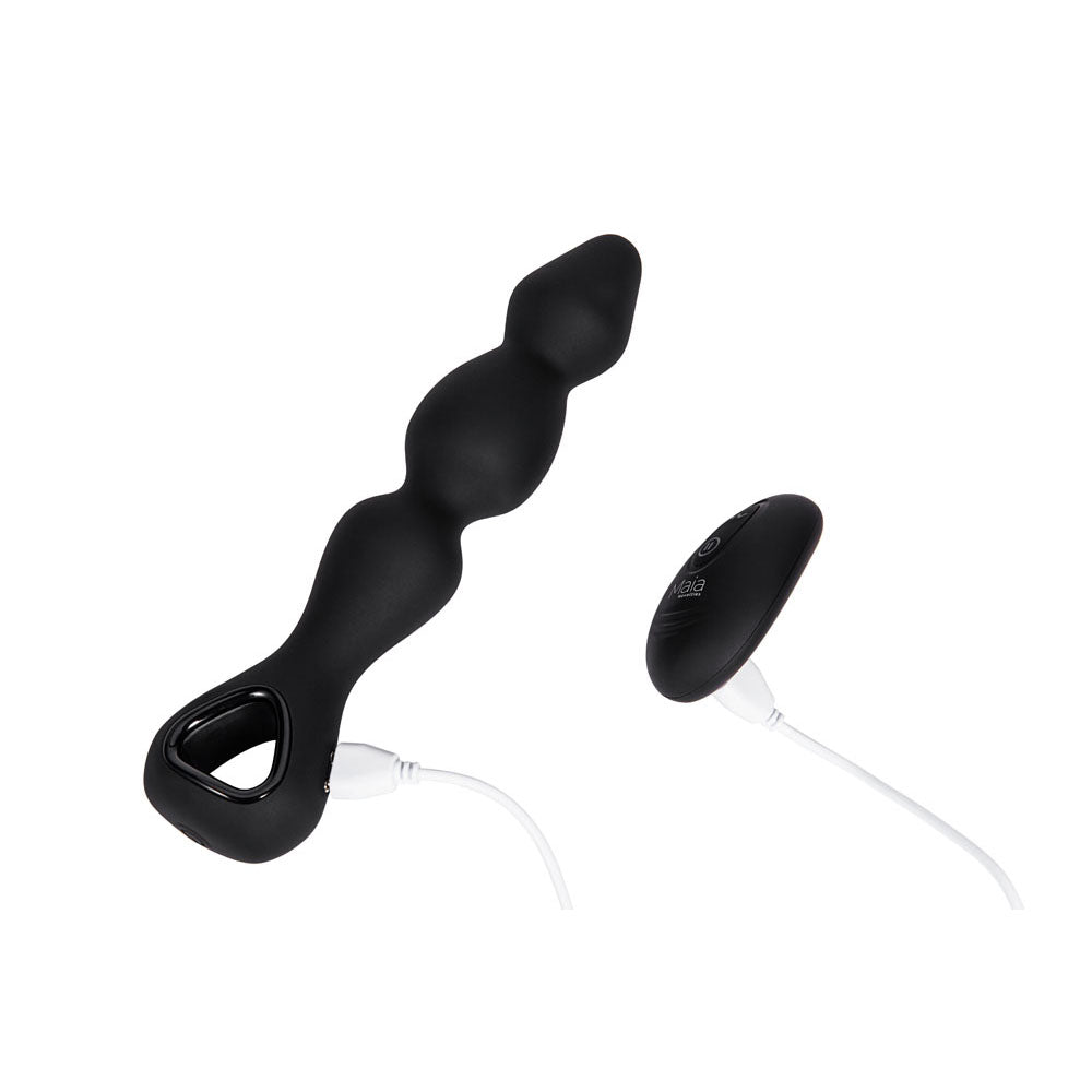 Buy Maia HUDSON - Black 19 cm USB Rechargeable Anal Vibrator with Wireless Remote – Naughtyhut NZ sex toys online. Discreet delivery & top brands.