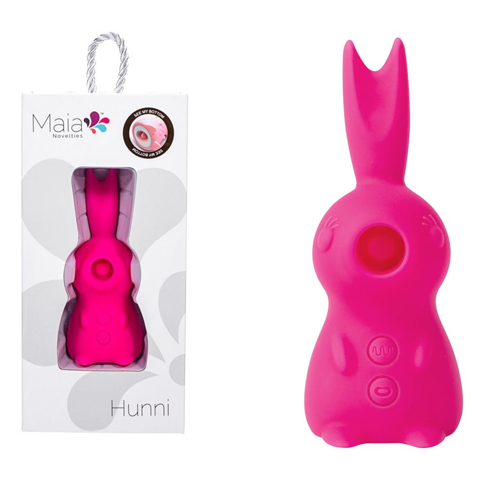 Maia HUNNI - Pink USB Rechargeable Sucking, Licking & Vibrating Stimulator – Sex toys NZ by Naughtyhut. Discreet delivery nationwide.