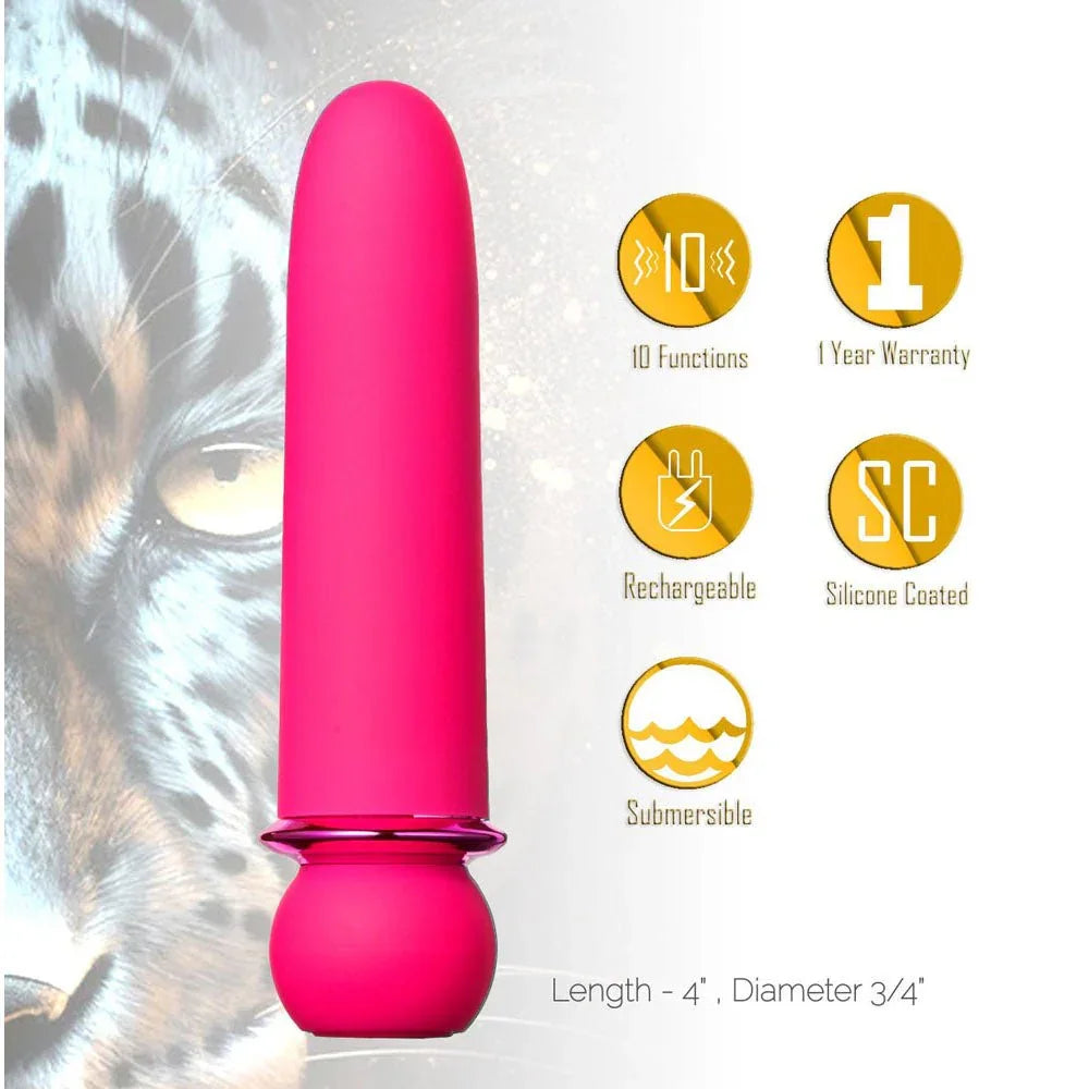 Maia JAGUAR - Pink - Pink 10.1 cm USB Rechargeable Bullet – Sex toys NZ by Naughtyhut. Discreet delivery nationwide.