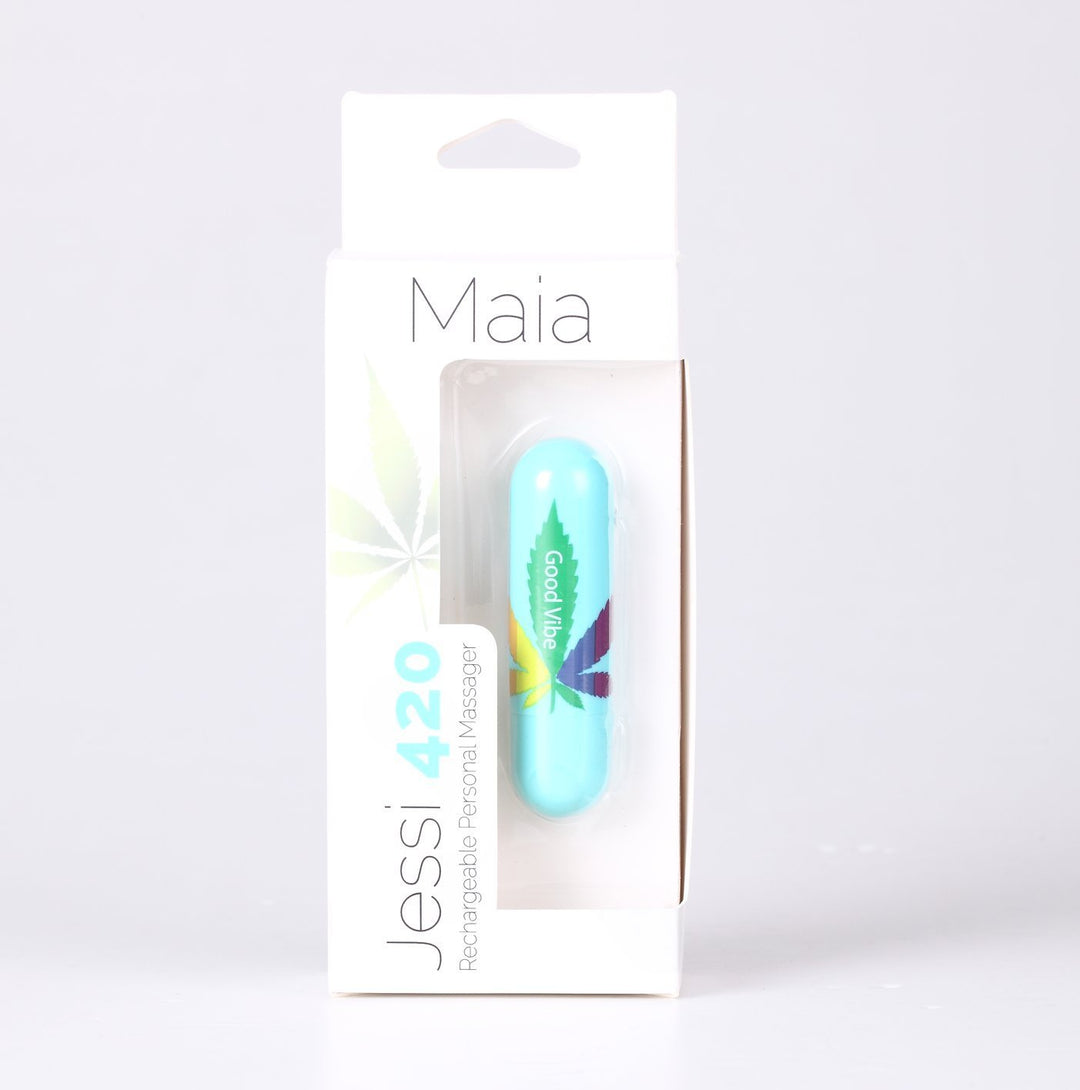 Maia Jessi 420 - Teal 7.6 cm USB Rechargeable Bullet – Sex toys NZ by Naughtyhut. Discreet delivery nationwide.