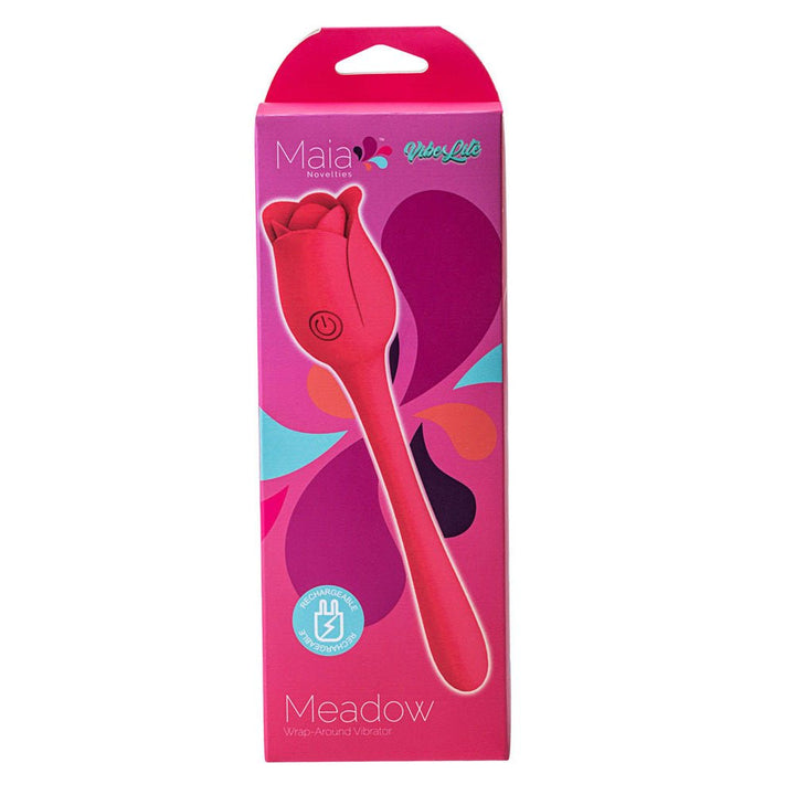 Maia MEADOW - Pink 14 cm USB Rechargeable Flower Stimulator – Sex toys NZ by Naughtyhut. Discreet delivery nationwide.
