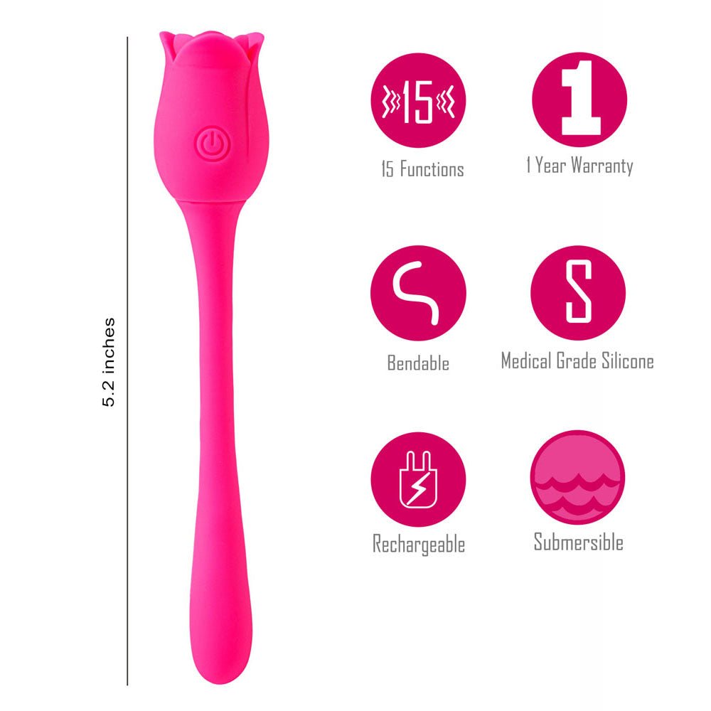 Buy Maia MEADOW - Pink 14 cm USB Rechargeable Flower Stimulator – Naughtyhut NZ sex toys online. Discreet delivery & top brands.