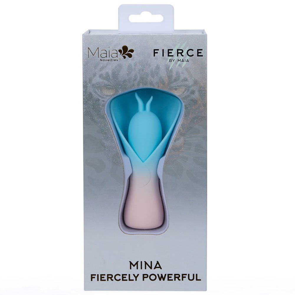 Buy Maia MINA - Blue - Blue/Pink USB Rechargeable Fluttering Flower Stimulator – Naughtyhut NZ sex toys online. Discreet delivery & top brands.