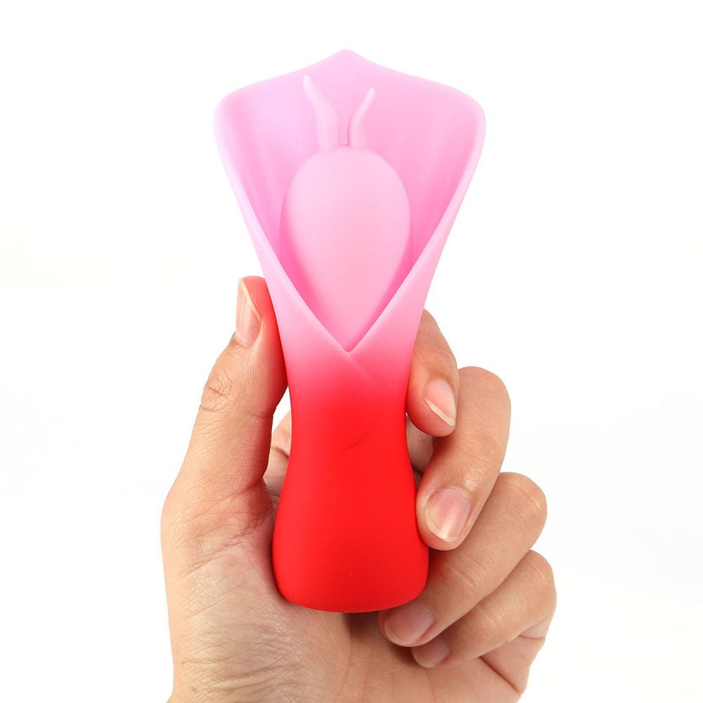 Maia MINA - Red - Red/Pink USB Rechargeable Fluttering Flower Stimulator – Sex toys NZ by Naughtyhut. Discreet delivery nationwide.