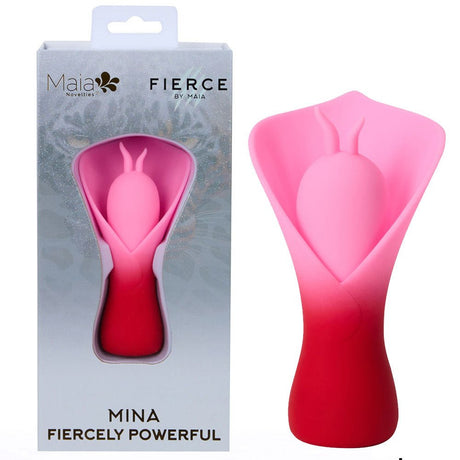 Buy Maia MINA - Red - Red/Pink USB Rechargeable Fluttering Flower Stimulator – Naughtyhut NZ sex toys online. Discreet delivery & top brands.