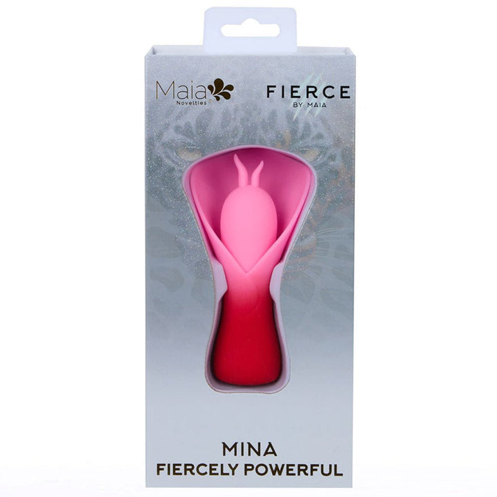 Maia MINA - Red - Red/Pink USB Rechargeable Fluttering Flower Stimulator – Sex toys NZ by Naughtyhut. Discreet delivery nationwide.